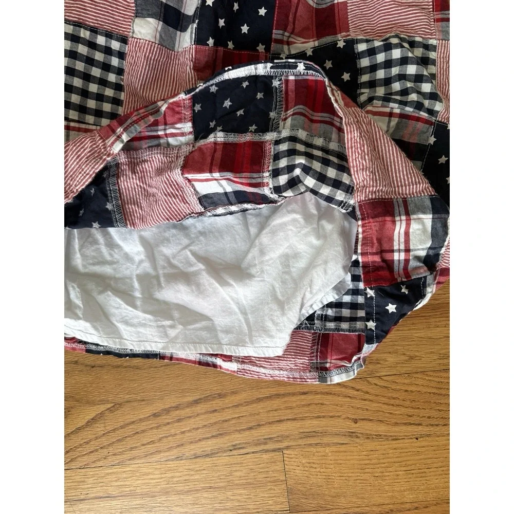 Gymboree Girls 10 American Cutie Plaid Madras Shift‎ Dress Patriotic